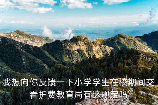 我想向你反饋一下小學學生在校期間交看護費教育局有這規定嗎