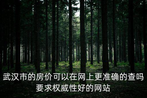 武漢市的房價可以在網上更準確的查嗎要求權威性好的網站