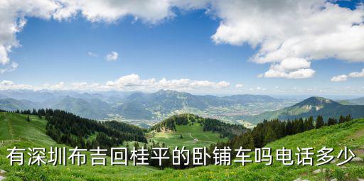 有深圳布吉回桂平的臥鋪車嗎電話多少