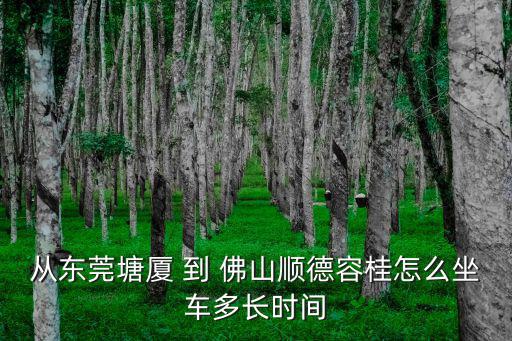 從東莞塘廈 到 佛山順德容桂怎么坐車多長時(shí)間