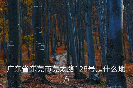 廣東省東莞市莞太路128號是什么地方
