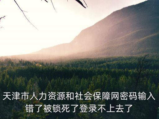 天津市人力資源和社會保障網密碼輸入錯了被鎖死了登錄不上去了