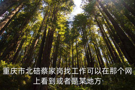 重慶市北碚蔡家崗找工作可以在那個網(wǎng)上看到或者是某地方