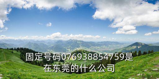 固定號碼076938854759是在東莞的什么公司