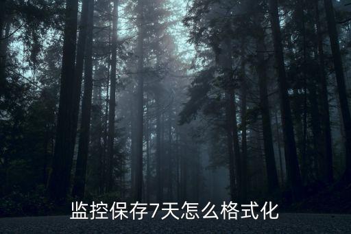 監(jiān)控保存7天怎么格式化