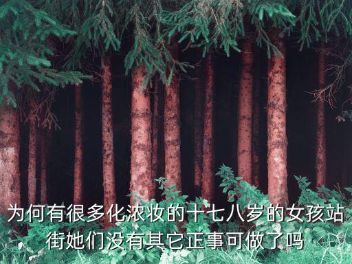 為何有很多化濃妝的十七八歲的女孩站街她們沒有其它正事可做了嗎