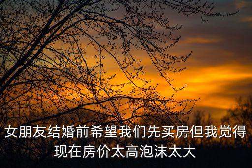 女朋友結婚前希望我們先買房但我覺得現在房價太高泡沫太大