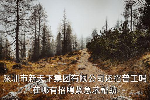 深圳市新天下集團(tuán)有限公司還招普工嗎在哪有招聘緊急求幫助