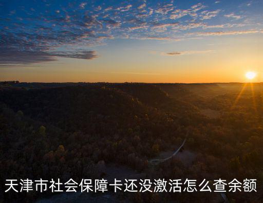 天津市社會(huì)保障卡還沒(méi)激活怎么查余額