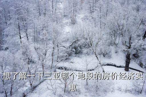 想了解一下三亞哪個(gè)地段的房?jī)r(jià)經(jīng)濟(jì)實(shí)惠