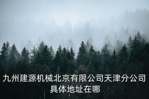 天津市清武新北京半島地址，九州建源機(jī)械北京有限公司天津分公司 具體地址在哪