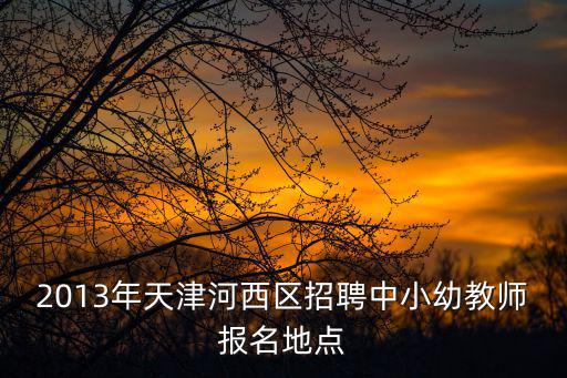 2013年天津河西區(qū)招聘中小幼教師報(bào)名地點(diǎn)