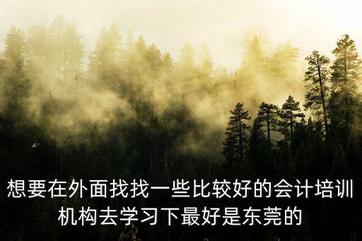 想要在外面找找一些比較好的會計培訓機構去學習下最好是東莞的