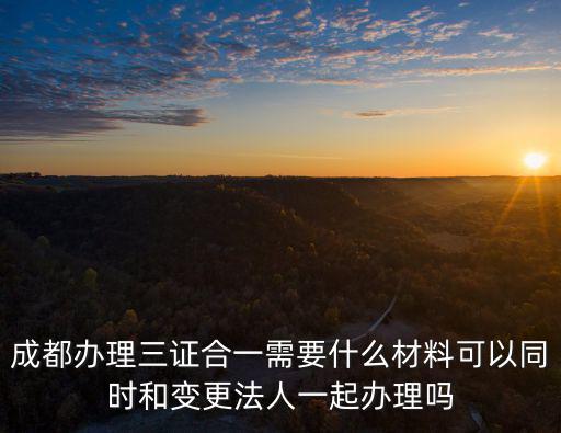 成都辦理三證合一需要什么材料可以同時和變更法人一起辦理嗎