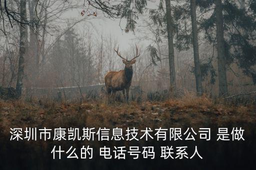 深圳市康凱斯信息技術有限公司 是做什么的 電話號碼 聯系人