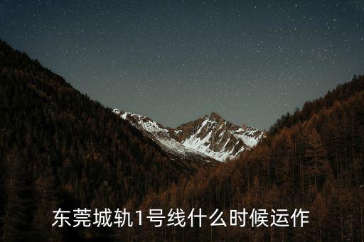 東莞城軌1號線什么時候運(yùn)作