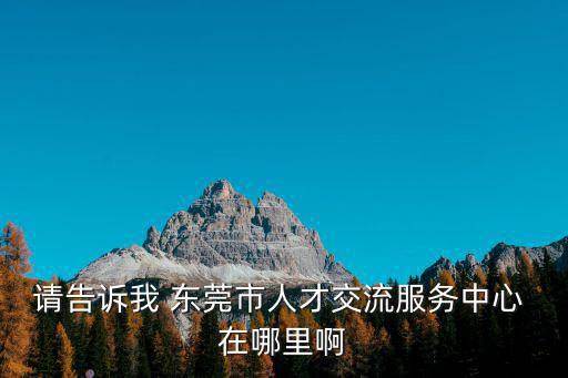 請告訴我 東莞市人才交流服務中心 在哪里啊