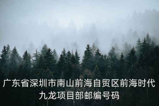 廣東省深圳市南山前海自貿區前海時代九龍項目部郵編號碼