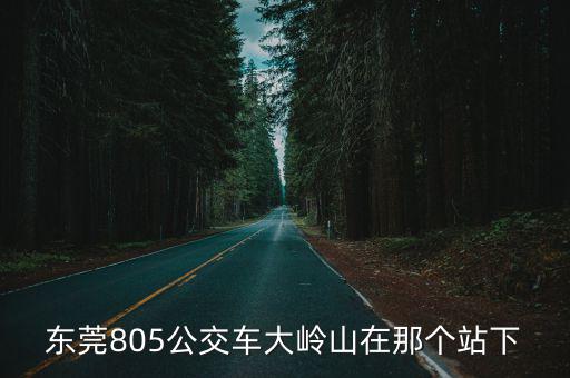 東莞805路線，東莞805公交車大嶺山在那個站下