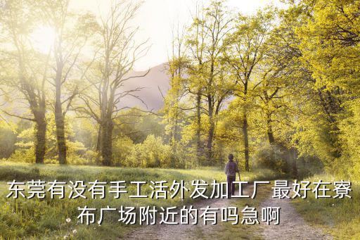 東莞有沒有手工活外發加工廠最好在寮布廣場附近的有嗎急啊