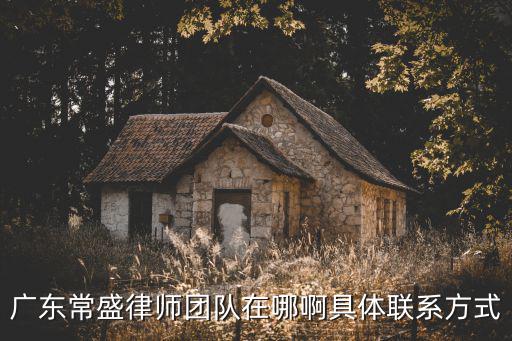 廣東常盛律師團隊在哪啊具體聯系方式