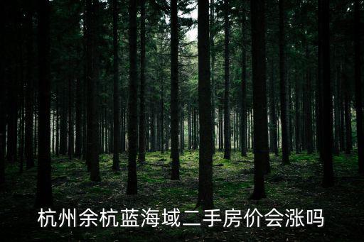 杭州余杭藍(lán)海域二手房價會漲嗎