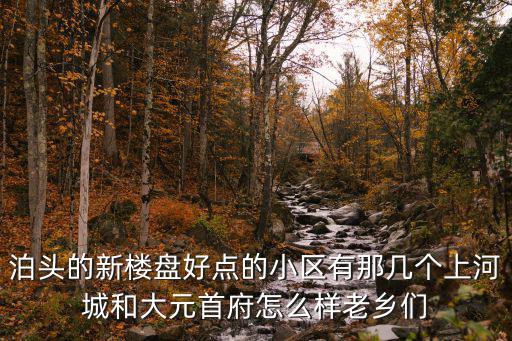 泊頭的新樓盤好點的小區有那幾個上河城和大元首府怎么樣老鄉們