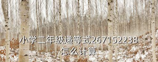 上海市二年級遞等式，小學二年級遞等式267152238怎么計算