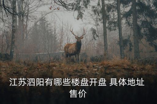 江蘇泗陽有哪些樓盤開盤 具體地址 售價
