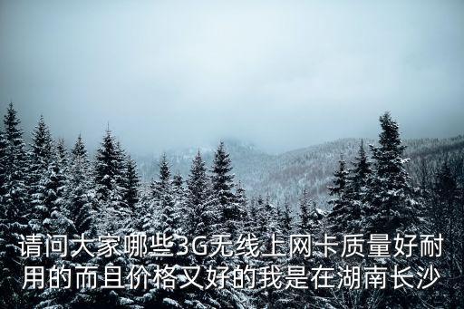 請(qǐng)問大家哪些3G無線上網(wǎng)卡質(zhì)量好耐用的而且價(jià)格又好的我是在湖南長沙