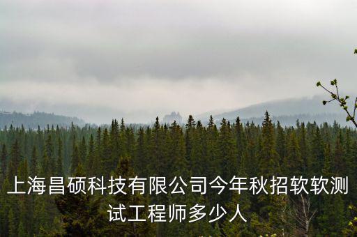 上海昌碩科技有限公司今年秋招軟軟測試工程師多少人