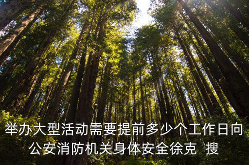 舉辦大型活動需要提前多少個工作日向公安消防機關身體安全徐克  搜