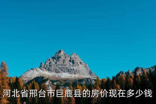 河北省邢臺市巨鹿縣的房價現在多少錢