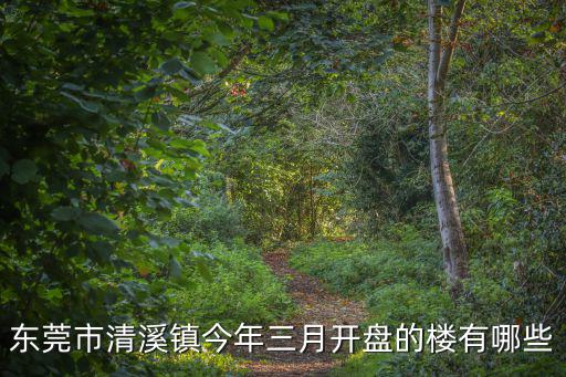 東莞市清溪鎮今年三月開盤的樓有哪些
