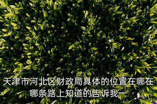 天津市河北區(qū)財(cái)政局具體的位置在哪在哪條路上知道的告訴我一