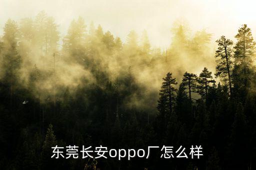 東莞長安oppo廠怎么樣