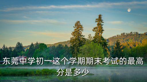 東莞中學(xué)初一這個學(xué)期期末考試的最高分是多少