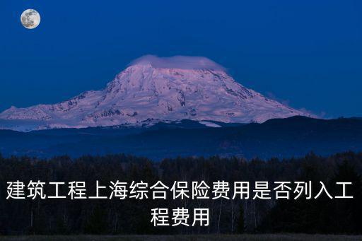 建筑工程上海綜合保險費用是否列入工程費用