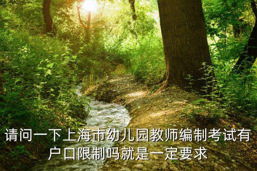 請問一下上海市幼兒園教師編制考試有戶口限制嗎就是一定要求
