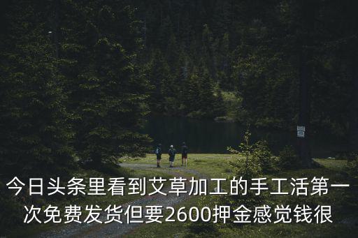 今日頭條里看到艾草加工的手工活第一次免費發(fā)貨但要2600押金感覺錢很