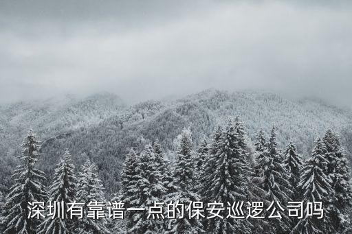 深圳有靠譜一點的保安巡邏公司嗎