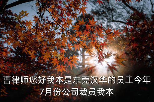 曹律師您好我本是東莞漢華的員工今年7月份公司裁員我本