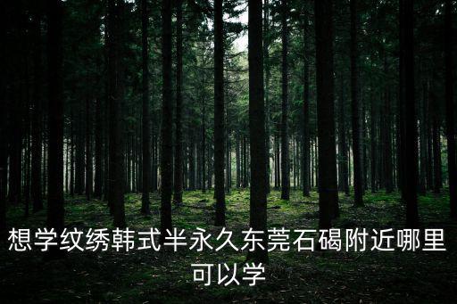 想學紋繡韓式半永久東莞石碣附近哪里可以學