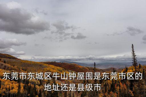 東莞市東城區牛山鐘屋圍是東莞市區的地址還是縣級市