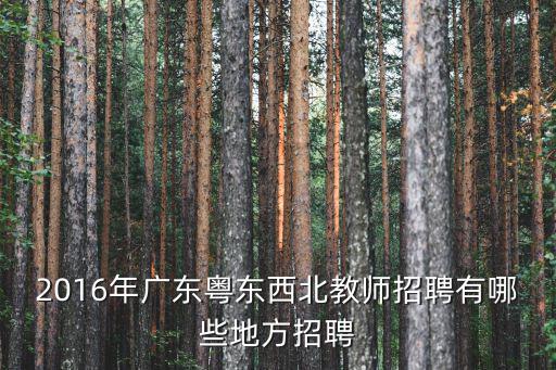 2016年廣東粵東西北教師招聘有哪些地方招聘