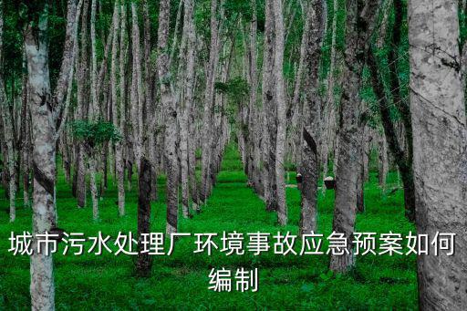 城市污水處理廠環境事故應急預案如何編制