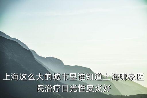 上海這么大的城市里誰知道上海哪家醫(yī)院治療日光性皮炎好