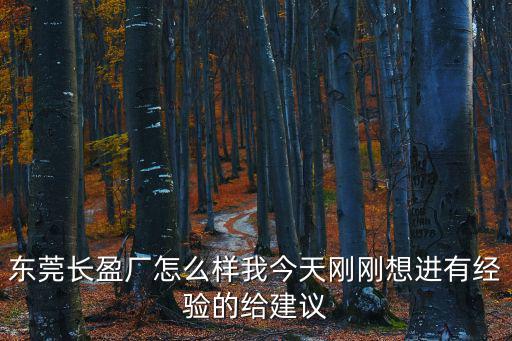 東莞長盈廠怎么樣我今天剛剛想進有經驗的給建議