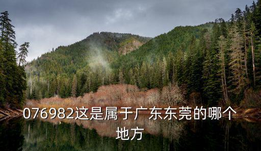 076982這是屬于廣東東莞的哪個(gè)地方