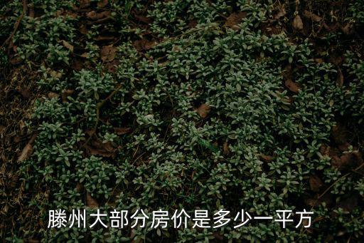 滕州大部分房價是多少一平方